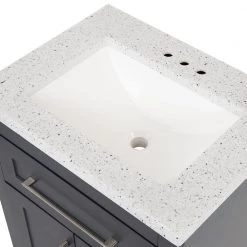 Home Decorators Collection Clady 24.5 in. W x 18.75 in. D Bath Vanity in Deep Blue with Cultured Marble Vanity Top in Silver Ash with White Sink -Home Decorators Soldes home decorators collection bathroom vanities with tops hd2024p2 db d4 1000