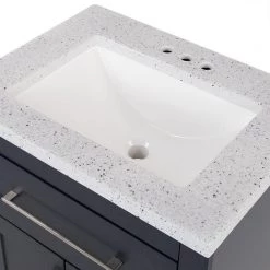 Home Decorators Collection Clady 24.5 in. W x 18.75 in. D Bath Vanity in Deep Blue with Cultured Marble Vanity Top in Silver Ash with White Sink -Home Decorators Soldes home decorators collection bathroom vanities with tops hd2024p2 db fa 1000