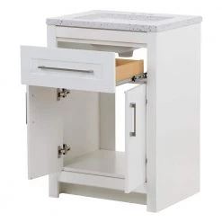 Home Decorators Collection Clady 24.5 in. W x 18.75 in. D Bath Vanity in White with Cultured Marble Vanity Top in Silver Ash with White Sink -Home Decorators Soldes home decorators collection bathroom vanities with tops hd2024p2 wh 77 1000