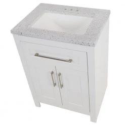 Home Decorators Collection Clady 24.5 in. W x 18.75 in. D Bath Vanity in White with Cultured Marble Vanity Top in Silver Ash with White Sink -Home Decorators Soldes home decorators collection bathroom vanities with tops hd2024p2 wh a0 1000