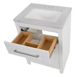 Home Decorators Collection Clady 24.5 in. W x 18.75 in. D Bath Vanity in White with Cultured Marble Vanity Top in Silver Ash with White Sink -Home Decorators Soldes home decorators collection bathroom vanities with tops hd2024p2 wh d4 1000