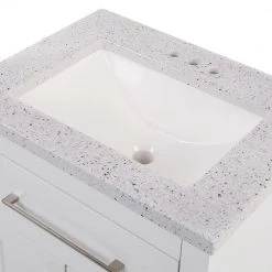 Home Decorators Collection Clady 24.5 in. W x 18.75 in. D Bath Vanity in White with Cultured Marble Vanity Top in Silver Ash with White Sink -Home Decorators Soldes home decorators collection bathroom vanities with tops hd2024p2 wh fa 1000