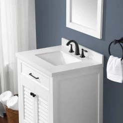 Home Decorators Collection Marksfield 24 in. W x 22 in. D Bath Vanity in White with Cultured Stone Vanity Top in White with White Basin -Home Decorators Soldes home decorators collection bathroom vanities with tops marksfield 24w a0 1000