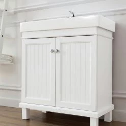 Home Decorators Collection Parkbridge 30 in. W x 15.10 in. D Vanity in White with Ceramic Vanity Top in White with White Sink -Home Decorators Soldes home decorators collection bathroom vanities with tops parkbridge 30 4f 1000