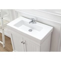 Home Decorators Collection Parkbridge 30 in. W x 15.10 in. D Vanity in White with Ceramic Vanity Top in White with White Sink -Home Decorators Soldes home decorators collection bathroom vanities with tops parkbridge 30 a0 1000