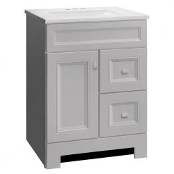Home Decorators Collection Sedgewood 24-1/2 in. Configurable Bath Vanity in Dove Gray with Solid Surface Top in Arctic with White Sink -Home Decorators Soldes home decorators collection bathroom vanities with tops pplnkdvr24d 1f 1000