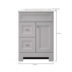 Home Decorators Collection Sedgewood 24-1/2 in. Configurable Bath Vanity in Dove Gray with Solid Surface Top in Arctic with White Sink -Home Decorators Soldes home decorators collection bathroom vanities with tops pplnkdvr24d 40 1000