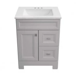 Home Decorators Collection Sedgewood 24-1/2 in. Configurable Bath Vanity in Dove Gray with Solid Surface Top in Arctic with White Sink -Home Decorators Soldes home decorators collection bathroom vanities with tops pplnkdvr24d 4f 1000