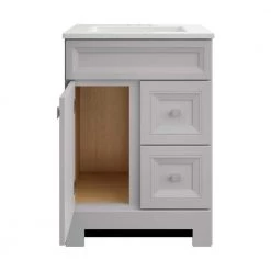 Home Decorators Collection Sedgewood 24-1/2 in. Configurable Bath Vanity in Dove Gray with Solid Surface Top in Arctic with White Sink -Home Decorators Soldes home decorators collection bathroom vanities with tops pplnkdvr24d a0 1000