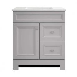 Home Decorators Collection Sedgewood 30-1/2 in. Configurable Bath Vanity in Dove Gray with Solid Surface Top in Arctic with White Sink -Home Decorators Soldes home decorators collection bathroom vanities with tops pplnkdvr30d 31 1000