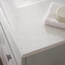 Home Decorators Collection Sedgewood 36-1/2 in. Configurable Bath Vanity in Dove Gray with Solid Surface Top in Arctic with White Sink -Home Decorators Soldes home decorators collection bathroom vanities with tops pplnkdvr36d 77 1000