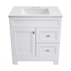 Home Decorators Collection Sedgewood 30-1/2 in. Configurable Bath Vanity in White with Solid Surface Top in Arctic with White Sink -Home Decorators Soldes home decorators collection bathroom vanities with tops pplnkwht30d 1f 1000