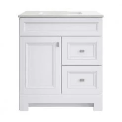 Home Decorators Collection Sedgewood 30-1/2 in. Configurable Bath Vanity in White with Solid Surface Top in Arctic with White Sink -Home Decorators Soldes home decorators collection bathroom vanities with tops pplnkwht30d 31 1000