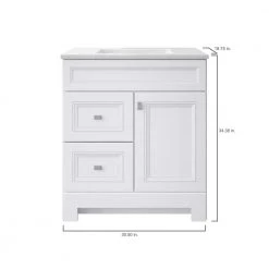 Home Decorators Collection Sedgewood 30-1/2 in. Configurable Bath Vanity in White with Solid Surface Top in Arctic with White Sink -Home Decorators Soldes home decorators collection bathroom vanities with tops pplnkwht30d 40 1000