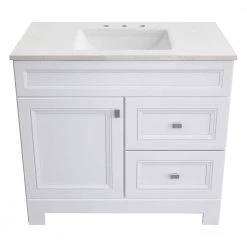 Home Decorators Collection Sedgewood 36-1/2 in. Configurable Bath Vanity in White with Solid Surface Top in Arctic with White Sink 25 Home Decorators Collection Sedgewood 36-1/2 in. Configurable Bath Vanity in White with Solid Surface Top in Arctic with White Sink -Home Decorators Soldes home decorators collection bathroom vanities with tops pplnkwht36d 4f 1000