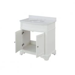 Home Decorators Collection Terryn 31 in. W x 20 in. D x 35 in. H Vanity in White with Engineered White Marble Top and White Sink -Home Decorators Soldes home decorators collection bathroom vanities with tops tj tnv3120wh 77 1000