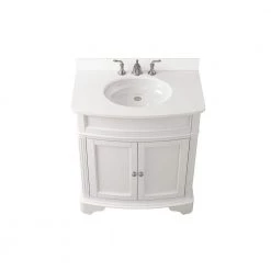 Home Decorators Collection Terryn 31 in. W x 20 in. D x 35 in. H Vanity in White with Engineered White Marble Top and White Sink -Home Decorators Soldes home decorators collection bathroom vanities with tops tj tnv3120wh a0 1000