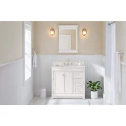 Home Decorators Collection Naples 36 in. W Bath Vanity Cabinet Only in White with Right Hand Drawers -Home Decorators Soldes home decorators collection bathroom vanities without tops nawa3621d 40 1000