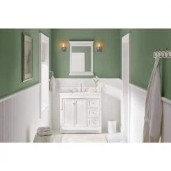 Home Decorators Collection Naples 36 in. W Bath Vanity Cabinet Only in White with Right Hand Drawers