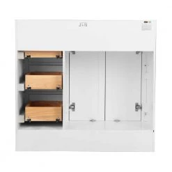 Home Decorators Collection Naples 36 in. W Bath Vanity Cabinet Only in White with Right Hand Drawers -Home Decorators Soldes home decorators collection bathroom vanities without tops nawa3621d 66 1000