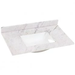 Home Decorators Collection 37 in. W x 22 in. D Stone Effect Vanity Top in Lunar with White Sink -Home Decorators Soldes home decorators collection bathroom vanity tops se3722r lr 1f 1000