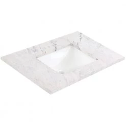 Home Decorators Collection 37 in. W x 22 in. D Stone Effect Vanity Top in Lunar with White Sink -Home Decorators Soldes home decorators collection bathroom vanity tops se3722r lr 44 1000