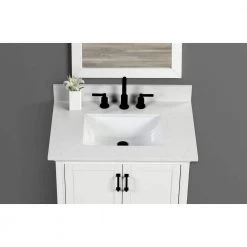 Home Decorators Collection 31 in. W x 22 in. D x 0.75 in. H Quartz Vanity Top in Carrara White with White Basin -Home Decorators Soldes home decorators collection bathroom vanity tops th0383 31 1000