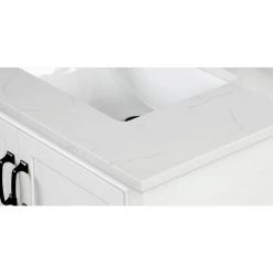 Home Decorators Collection 31 in. W x 22 in. D x 0.75 in. H Quartz Vanity Top in Carrara White with White Basin -Home Decorators Soldes home decorators collection bathroom vanity tops th0383 c3 1000