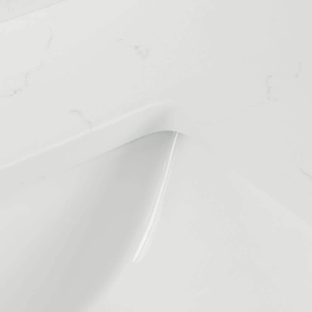 Home Decorators Collection 43 in. W x 22 in. D x 0.75 in. H Quartz Vanity Top in Carrara White with White Basin 11 Home Decorators Collection 43 in. W x 22 in. D x 0.75 in. H Quartz Vanity Top in Carrara White with White Basin - Image 9