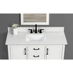 Home Decorators Collection 49 in. W x 22 in. D x 0.75 in. H Quartz Vanity Top in Carrara White with White Basin 21 Home Decorators Collection 49 in. W x 22 in. D x 0.75 in. H Quartz Vanity Top in Carrara White with White Basin -Home Decorators Soldes home decorators collection bathroom vanity tops th0386 31 1000