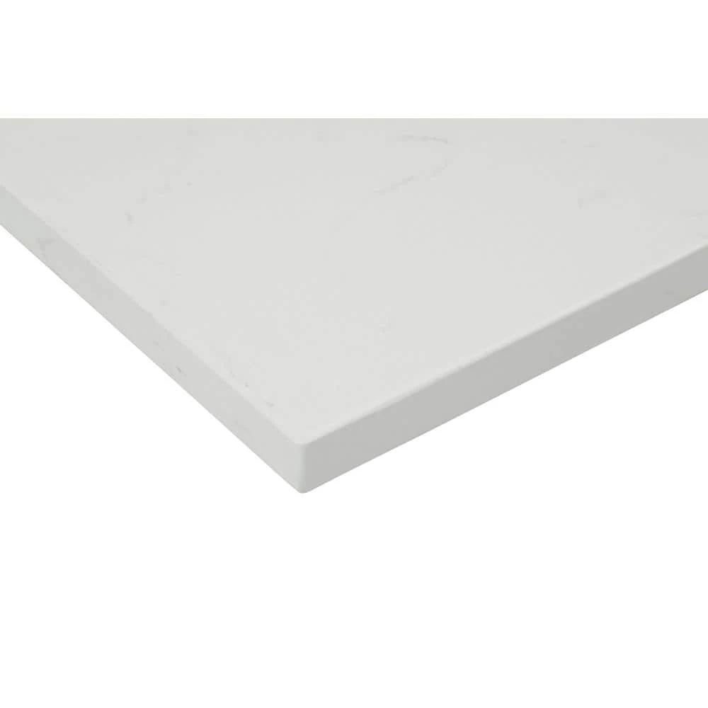 Home Decorators Collection 49 in. W x 22 in. D x 0.75 in. H Quartz Vanity Top in Carrara White with White Basin 5 Home Decorators Collection 49 in. W x 22 in. D x 0.75 in. H Quartz Vanity Top in Carrara White with White Basin - Image 3