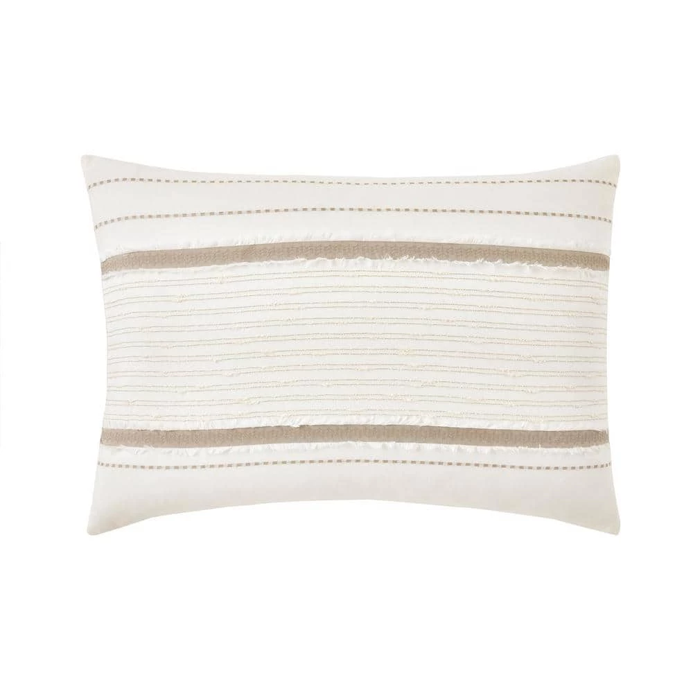 Home Decorators Collection Sonata 3-Piece Natural Ivory Cream Textured Stripe Cotton King Comforter Set 8 Home Decorators Collection Sonata 3-Piece Natural Ivory Cream Textured Stripe Cotton King Comforter Set - Image 6