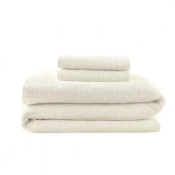 Home Decorators Collection Quinn 3-Piece Ivory Cream Woven Textured Cotton Full/Queen Duvet Cover Set -Home Decorators Soldes home decorators collection bedding sets dn 19046 4f 1000