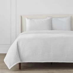 Home Decorators Collection 3-Piece White Textured Cotton King Coverlet Set