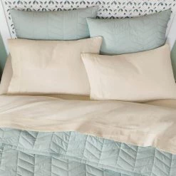 Home Decorators Collection Spring Hill 3-Piece Sea Breeze Green Diamond Cotton Full/Queen Quilt Set -Home Decorators Soldes home decorators collection bedding sets f5000257bk180tc 1d 1000