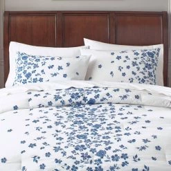Home Decorators Collection Salina 3-Piece White and Blue Embroidered Floral Cotton Full/Queen Comforter Set -Home Decorators Soldes home decorators collection bedding sets f5000272180tc 40 1000