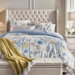 Home Decorators Collection Purcell 3-Piece Washed Denim Botanical King Duvet Cover Set -Home Decorators Soldes home decorators collection bedding sets fa94367 k 66 1000