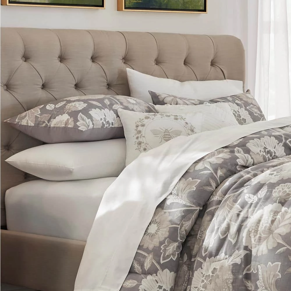 Home Decorators Collection Larkspur 5-Piece Stone Gray and Khaki Cotton King Comforter Set 12 Home Decorators Collection Larkspur 5-Piece Stone Gray and Khaki Cotton King Comforter Set - Image 10