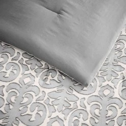 Home Decorators Collection Averly 3-Piece Gray Clipped Jacquard King Comforter Set -Home Decorators Soldes home decorators collection bedding sets fa96387 k 40 1000