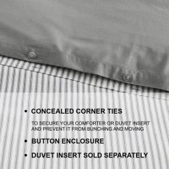 Home Decorators Collection Ada 3-Piece Gray and White Stripe Cotton King Duvet Cover Set 16 Home Decorators Collection Ada 3-Piece Gray and White Stripe Cotton King Duvet Cover Set -Home Decorators Soldes home decorators collection bedding sets fa97217 king a0 1000