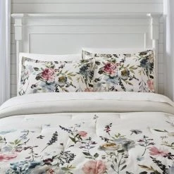 Home Decorators Collection Flora 3-Piece Multi-Color Watercolor Floral Cotton King Comforter Set