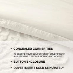 Home Decorators Collection Fairhaven 3-Piece Ivory Textured Medallion Cotton Full/Queen Duvet Cover Set -Home Decorators Soldes home decorators collection bedding sets nh 200385 y 40 1000