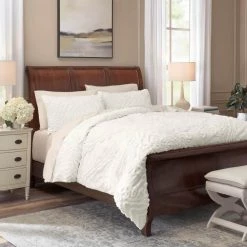 Home Decorators Collection Fairhaven 3-Piece Ivory Textured Medallion Cotton Full/Queen Duvet Cover Set -Home Decorators Soldes home decorators collection bedding sets nh 200385 y 66 1000