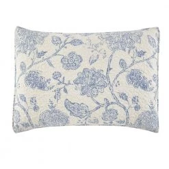 Home Decorators Collection 3-Piece Lake Blue Floral Tonal Block Print Cotton Full/Queen Quilt Set -Home Decorators Soldes home decorators collection bedding sets phc 140 22 1d 1000