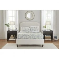 Home Decorators Collection 3-Piece Lake Blue Floral Tonal Block Print Cotton Full/Queen Quilt Set -Home Decorators Soldes home decorators collection bedding sets phc 140 22 a0 1000