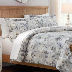 Home Decorators Collection Sofia 3-Piece Gray Floral King Comforter Set