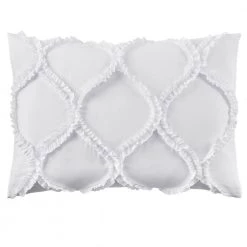 Home Decorators Collection Emma 3-Piece Bright White Ruffle Ogee Full/Queen Comforter Set -Home Decorators Soldes home decorators collection bedding sets sur95cs3pc fqn 66 1000