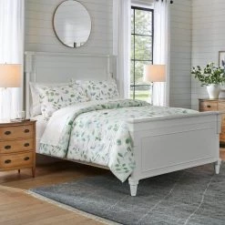 Home Decorators Collection Viola 3-Piece Green and White Watercolor Botanical Cotton Full/Queen Comforter Set -Home Decorators Soldes home decorators collection bedding sets ysh20 cys 102 a0 1000