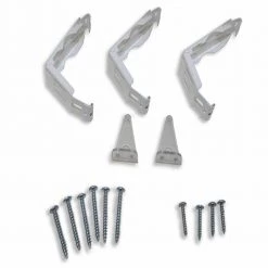 Home Decorators Collection 2.5 in. Cordless Premium Faux Wood Blind Replacement Bracket Set in White