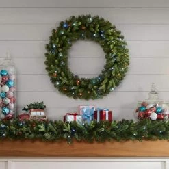 Home Decorators Collection 9 ft Prelit Twinkly Swiss Mountain Garland -Home Decorators Soldes home decorators collection christmas garland 22pg70053 1d 1000